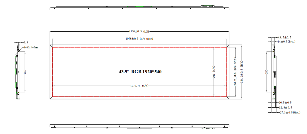 43.9 Inch Strip Screen