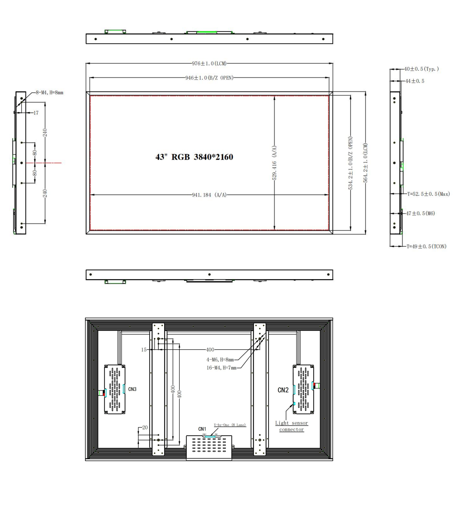 YZ430MBU20H-V1 original outline and mounting drawing from PDF page 4