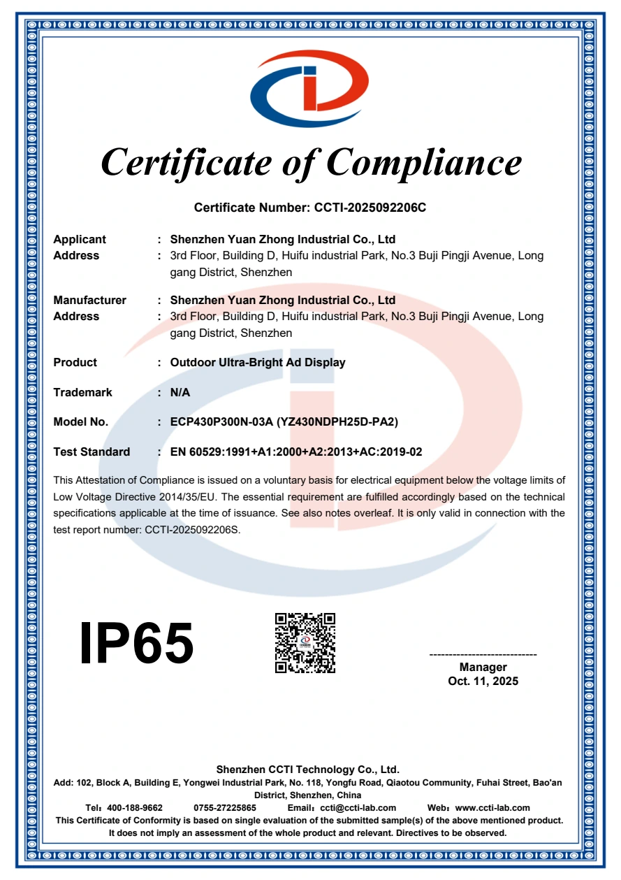 IP65 report preview
