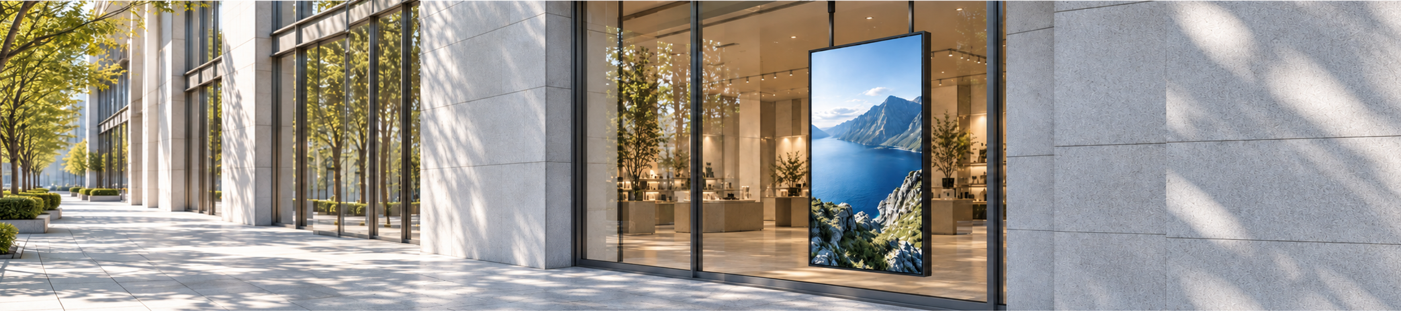 Retail window display in daylight; application concept visual